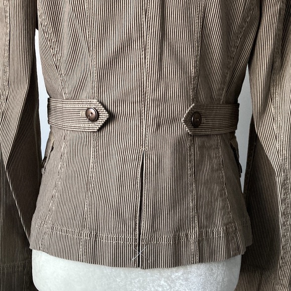LOFT Ann Taylor Brown Striped Blazer Jacket - Picture 7 of 15